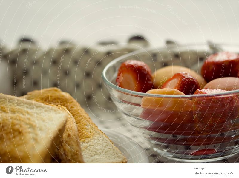 breakfast Food Fruit Bread Breakfast Buffet Brunch Vegetarian diet Delicious Nutrition Toast Strawberry Bowl Healthy Colour photo Close-up Deserted