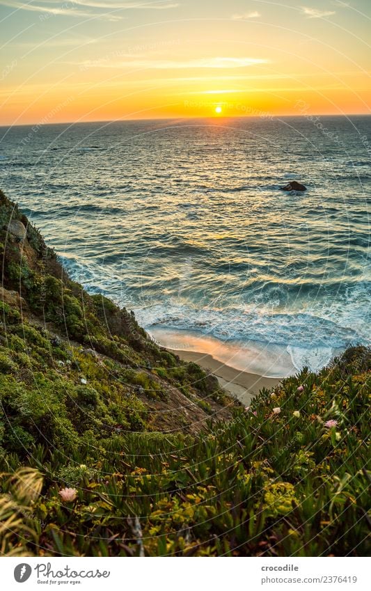 Highway One IV California Twilight Ocean Pacific Ocean Coastal road Night Vacation & Travel road trip Street Cliff Sun Sunset Romance