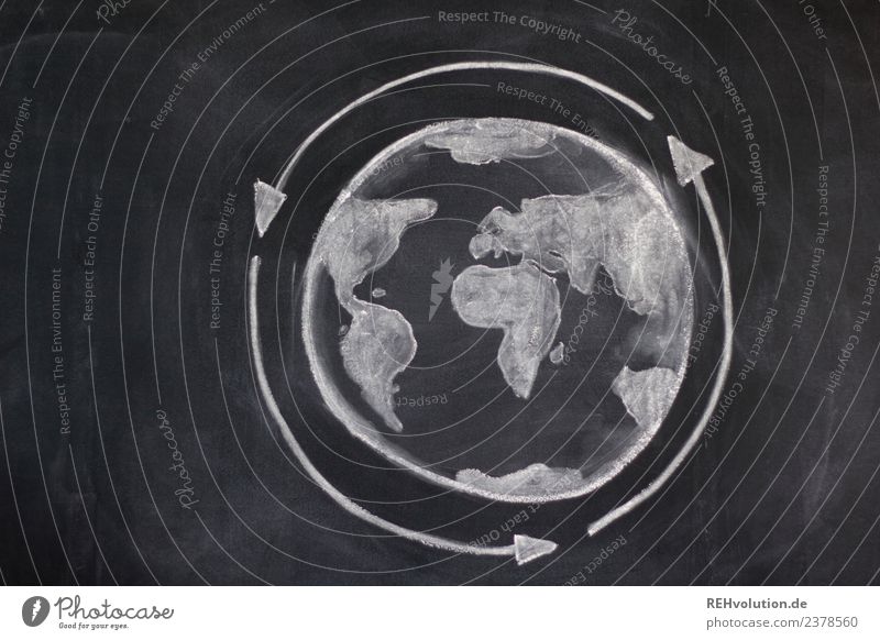 blackboard drawing | globe circulation Environment Climate Climate change Globe Earth Idea Innovative Creativity Environmental pollution