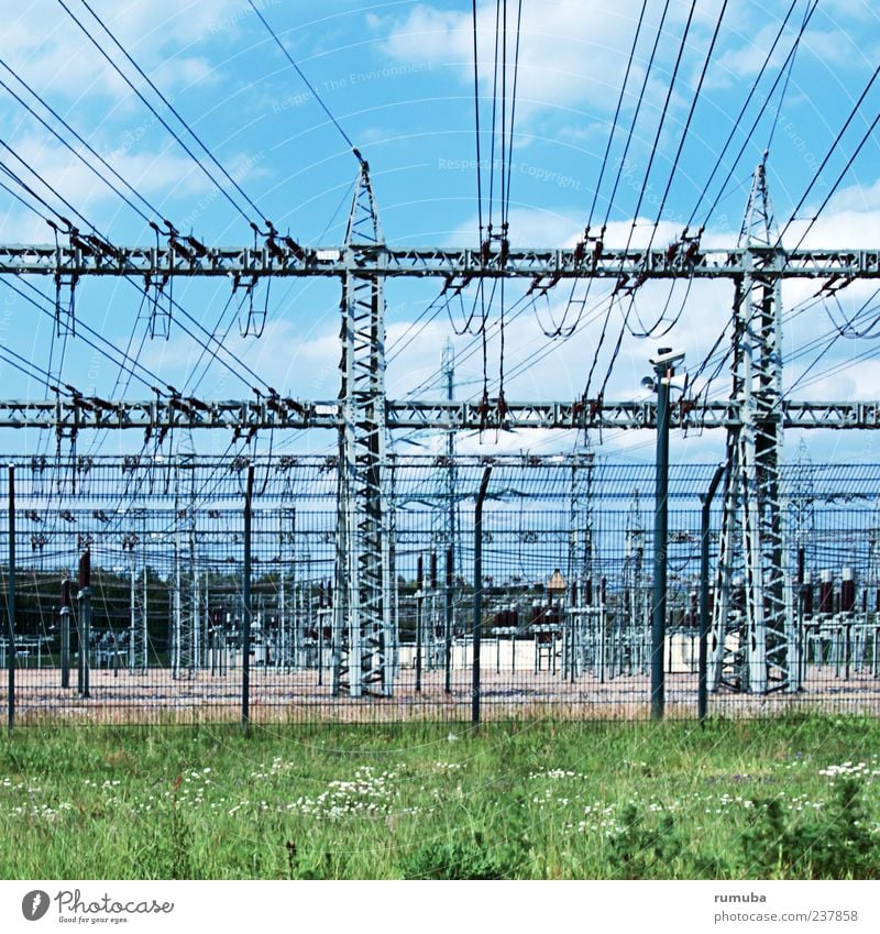 high voltage Industry Energy industry Technology Energy crisis Environment Sky Dangerous Electricity High voltage power line Electricity generating station