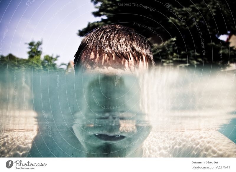 Half and half Swimming & Bathing Masculine Head Hair and hairstyles 18 - 30 years Youth (Young adults) Adults Dive Underwater photo Underwater camera Breathe in