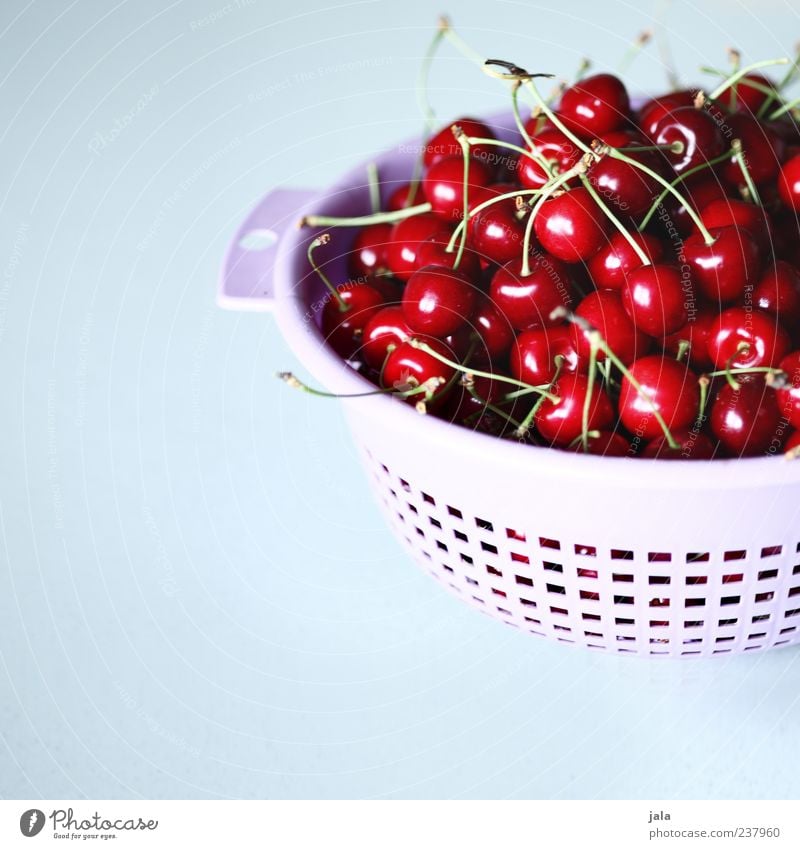 get it! Food Fruit Cherry Nutrition Organic produce Vegetarian diet Finger food Sieve Healthy Delicious Red Colour photo Interior shot Deserted Copy Space left