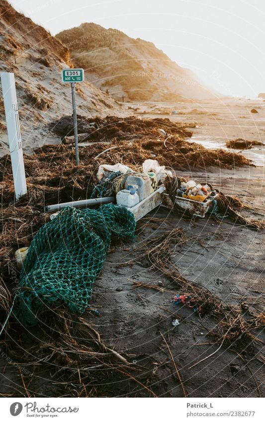 Environment Coast Beach Plastic packaging Box Threat Dirty Creepy Trashy Brown Responsibility Sadness Reluctance Disappointment Fear Anger