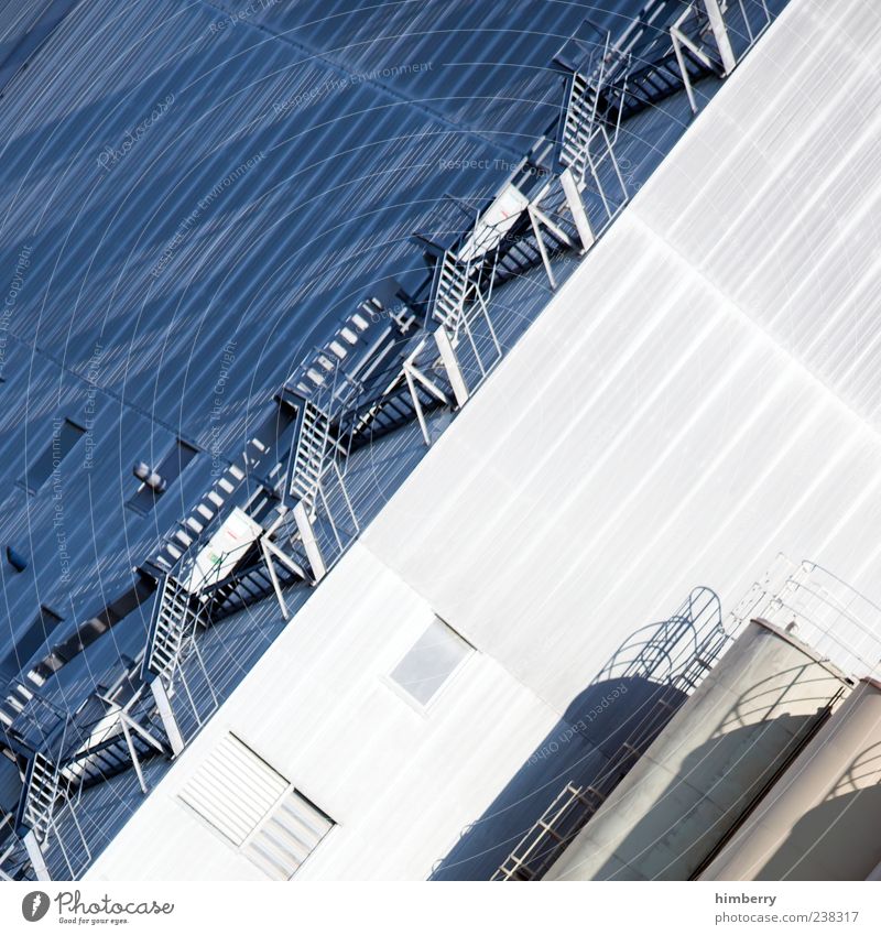 stairwell Factory Industry Port City Industrial plant Manmade structures Building Architecture Facade Sharp-edged Large Bright Beginning Effort Design