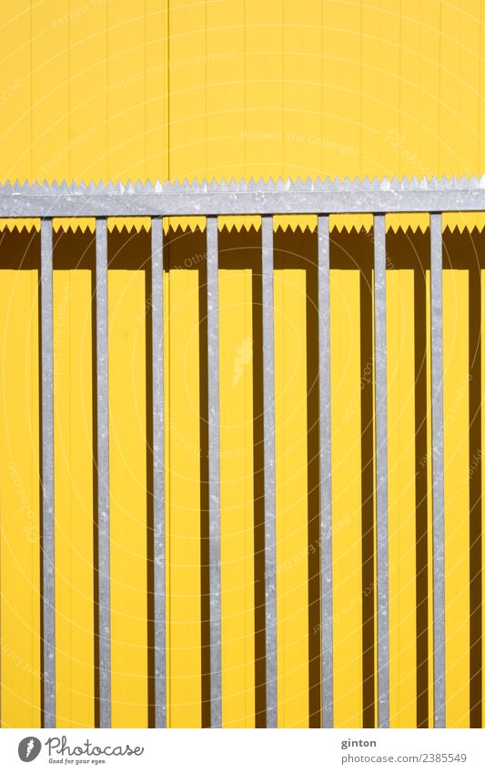 Pointed-toothed gate entrance shopping centre Sun Building Facade Sharp-edged Bright Modern New Crazy Town Yellow Gate entrance Goal entrance gate pointed teeth