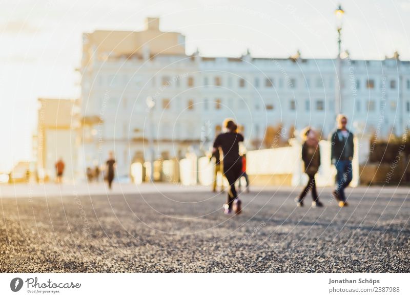 *** 2000 *** Jogger in the evening sun, Brighton, England Human being Group Town Port City Outskirts Esthetic Athletic Joy Happy Contentment Enthusiasm Success