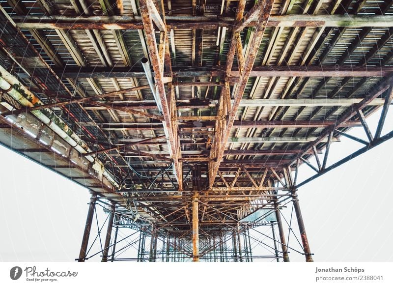 below the pier, Brighton Pier, Brighton, Port City Manmade structures Architecture Tourist Attraction Esthetic England Under Bridge Bridge construction