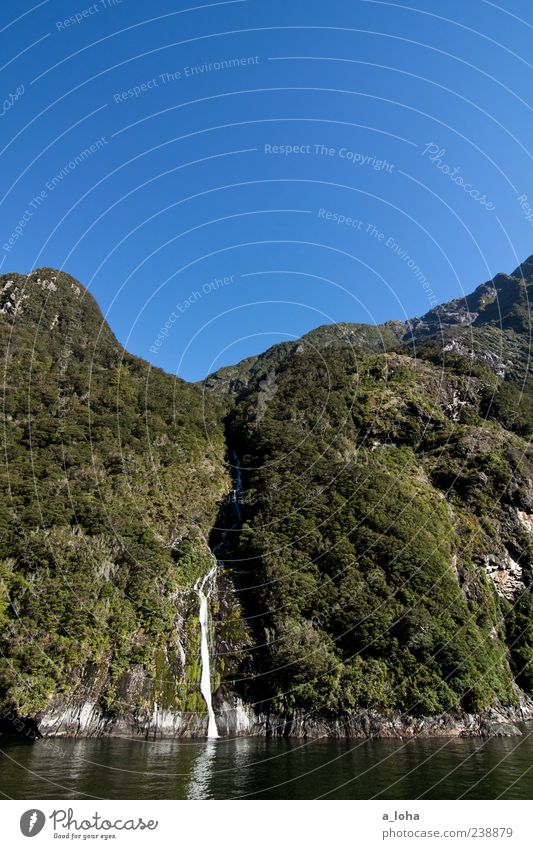 blue*green Nature Landscape Plant Elements Air Water Cloudless sky Beautiful weather Bushes Rock Peak Canyon Coast River bank Fjord Waterfall Wanderlust