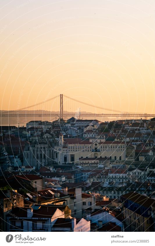 Sunsets are hard, unfortunately. Portugal Lisbon Capital city Old town Skyline House (Residential Structure) Church Tourist Attraction Landmark Bridge Romance