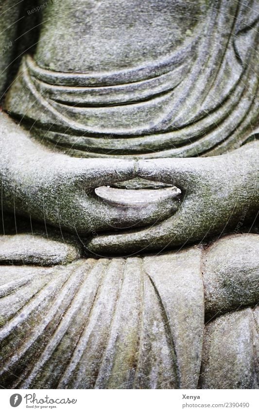 rest Sculpture Gray Peaceful Goodness Calm Wisdom Belief Religion and faith Buddhism Stone Subdued colour Exterior shot Day Upper body