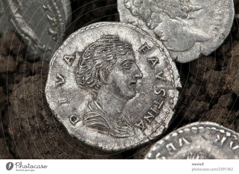 Roman silver coin find - Diva Faustina Business Woman Adults Art Collection Collector's item Metal Money Round Silver Luxury Accumulation Ancient Antiquity