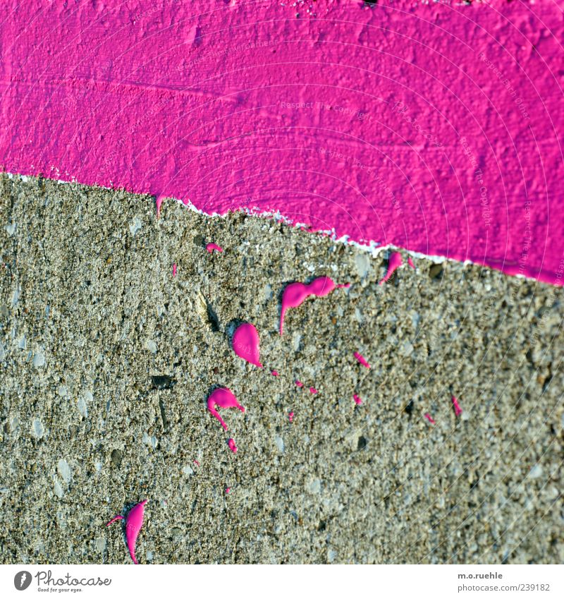 stripes and blobs Violet Pink Dye Patch Daub Line Floor covering Patch of colour Pavement Marker line Colour photo Exterior shot Pattern Structures and shapes