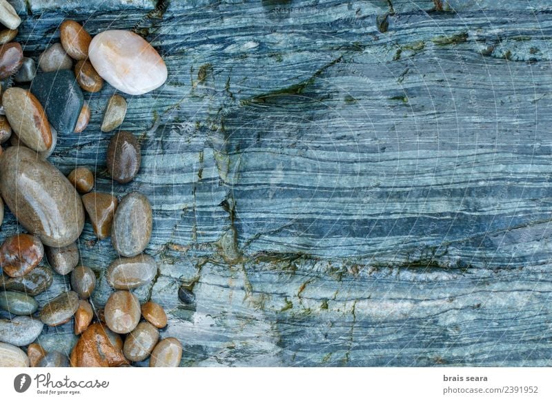 Pebbles over stone composition for background. Design Relaxation Swimming pool Beach Ocean Decoration Wallpaper Science & Research Environment Nature Landscape