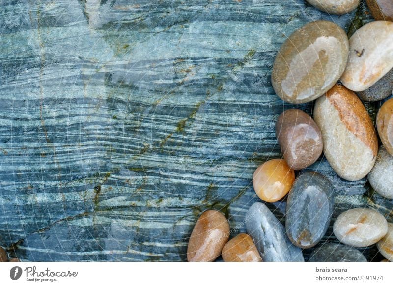 Pebbles over stone composition for background. Design Relaxation Swimming pool Beach Ocean Decoration Wallpaper Science & Research Group Environment Nature