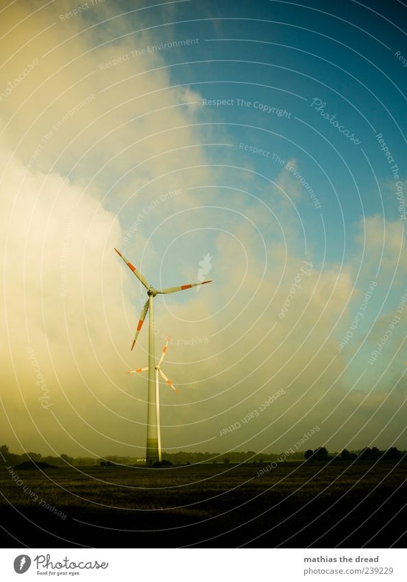 windmills Technology Advancement Future Energy industry Wind energy plant Energy crisis Environment Nature Landscape Plant Sky Clouds Horizon Weather