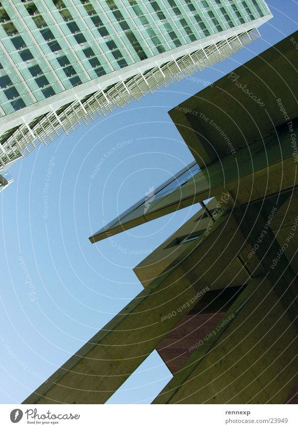 the "somewhat" different PErspektive High-rise Building Window Glazed facade Concrete block Block Glas facade Worm's-eye view Architecture skyscraper Detail