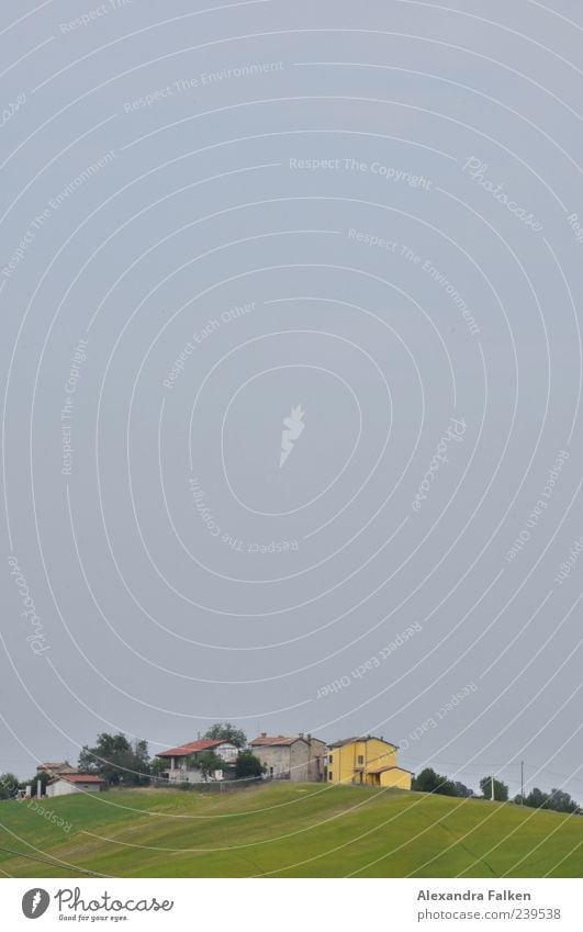 Emilia Romagna. Environment Nature Landscape Sky Cloudless sky Meadow Mountain Hill Italy Village House (Residential Structure) Colour photo Exterior shot