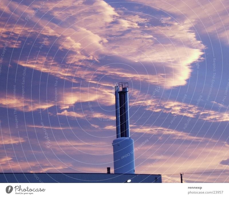 the sky is on fire.... Clouds Twilight Sunset Brilliant Burn Light Sunlight Respect Silo Containers and vessels Factory Guard Building Corner Snapshot Sky