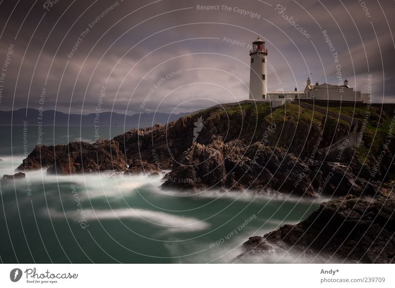 Fanad Head lighthouse Vacation & Travel Tourism Far-off places Ocean Island Landscape Sky Clouds Rock Coast Fanad head Ireland Donegal Europe Lighthouse