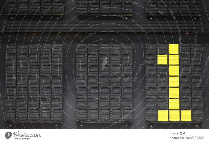 You can do it. Esthetic Success First Number one Digits and numbers Elite Target Yellow Black Display Pixel Colour photo Close-up Detail Experimental Deserted