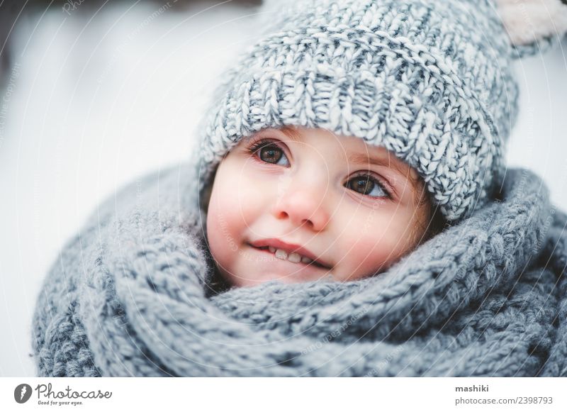 baby girl walking in winter forest Style Joy Happy Beautiful Playing Knit Winter Snow Child Infancy Weather Forest Fashion Coat Scarf Hat Smiling Small Cute