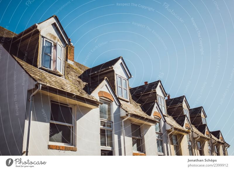 above the roofs II Air Sky Cloudless sky Summer Brighton Great Britain Europe Town House (Residential Structure) Building Architecture Facade Window Esthetic