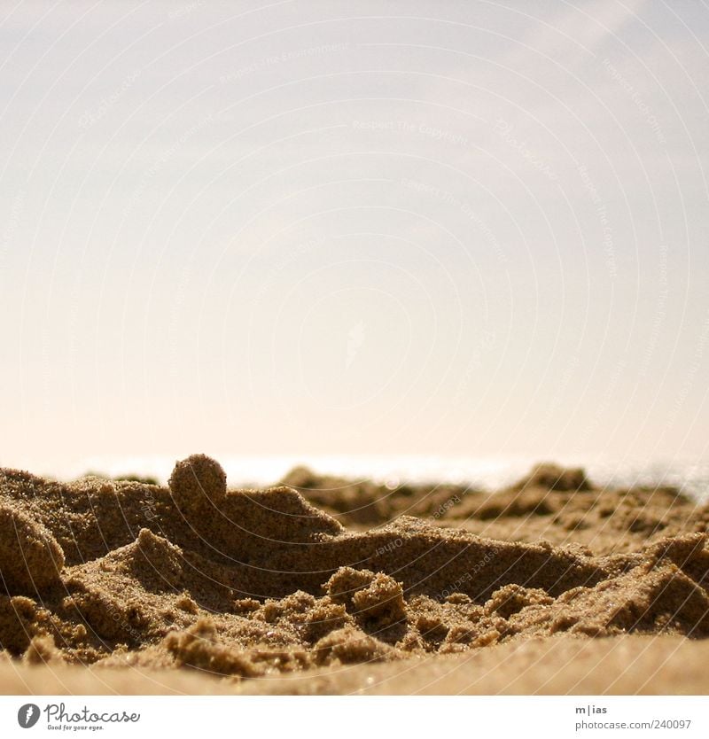 sandy beach Relaxation Vacation & Travel Tourism Trip Summer Summer vacation Beach Nature Sand Deserted Glittering Horizon Ocean Colour photo Exterior shot