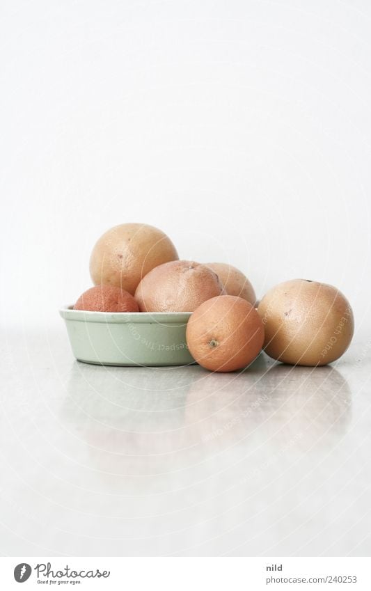 vitamins Fruit Orange Grapefruit Round Pink Vitamin Citrus fruits Colour photo Interior shot Copy Space top Copy Space bottom Neutral Background Day Reflection