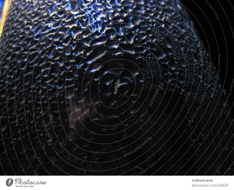 bottled 07 Bottle of water Near Black Series of photos Things Water Macro (Extreme close-up) Drops of water Detail Blue