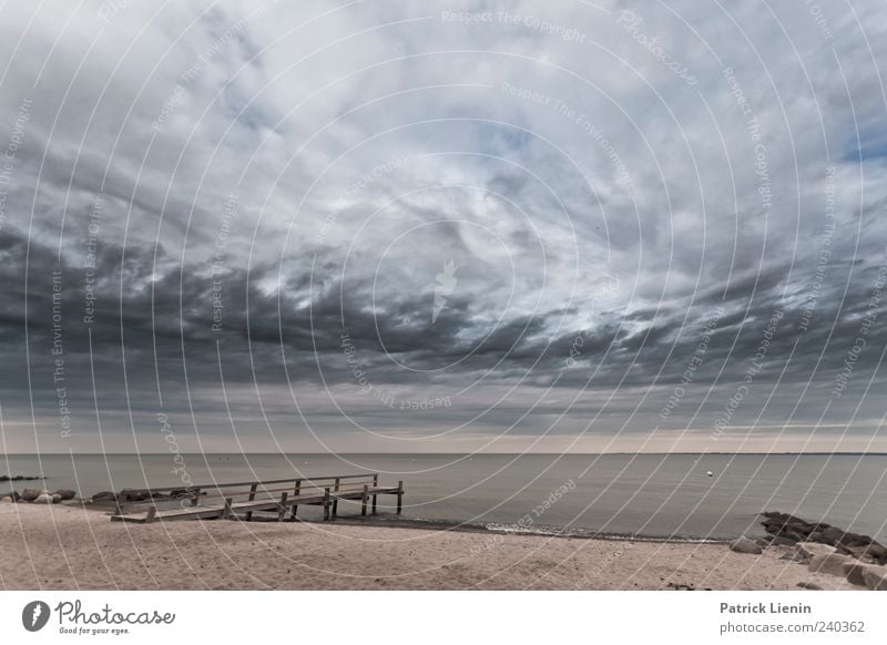 Sky Art Beach Environment Nature Landscape Elements Air Clouds Storm clouds Climate Weather Bad weather Wind Gale Baltic Sea Ocean Exceptional Threat Dark Moody