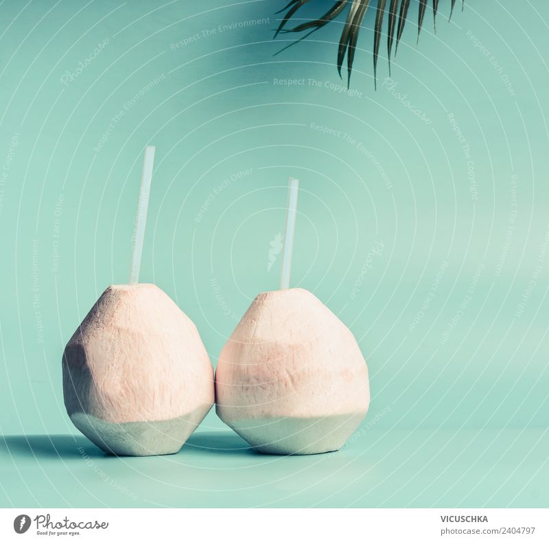 Coconut water or cocktail Beverage Cold drink Drinking water Juice Longdrink Cocktail Style Design Healthy Healthy Eating Vacation & Travel Summer Beach Nature