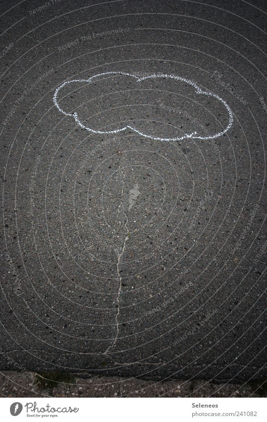 lightning strike Trip Street painting Environment Nature Clouds Storm clouds Weather Thunder and lightning Lightning Concrete Sign Wet Asphalt Pavement