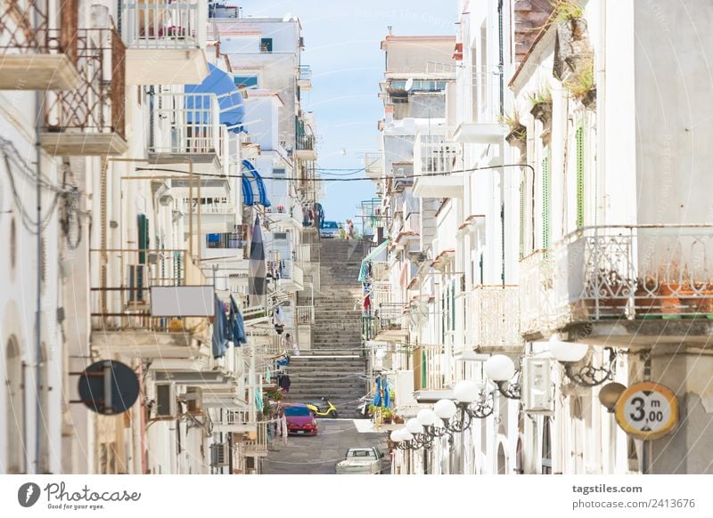 Vieste, Apulia - Alleyway through the city center of Vieste Architecture Balcony Building Calm Motor vehicle City Facade Fishing village Historic Old town