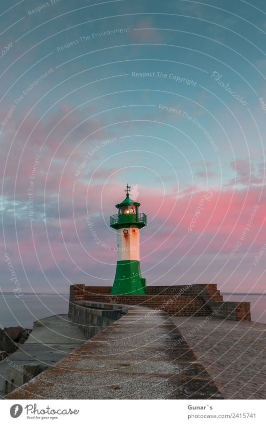 Sunset lighthouse, pier light Sassnitz - Ruegen, Baltic Sea Vacation & Travel Tourism Trip Adventure Far-off places Freedom Cruise Expedition Camping