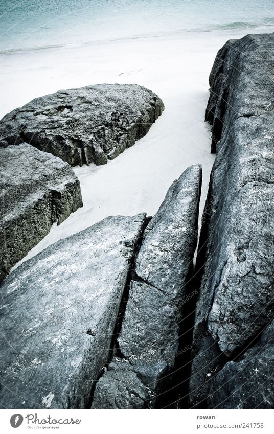 beach rocks Landscape Rock Coast Ocean Gray Stone Beach Hard Water Sand Colour photo Exterior shot Deserted Day