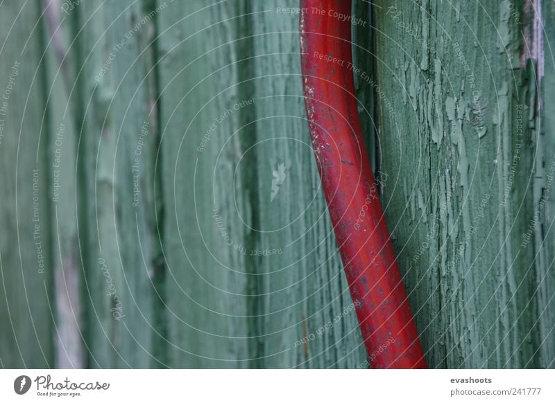 schrebergarten - old things - green loves red Living or residing Tool Saw Wood Metal Old Esthetic Dirty Cheap Beautiful Green Red Tolerant Colour photo