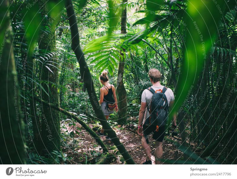 adventureIScalling Adventure Expedition Hiking Masculine Feminine Friendship Youth (Young adults) 2 Human being Nature Tree Leaf Forest Virgin forest Volcano