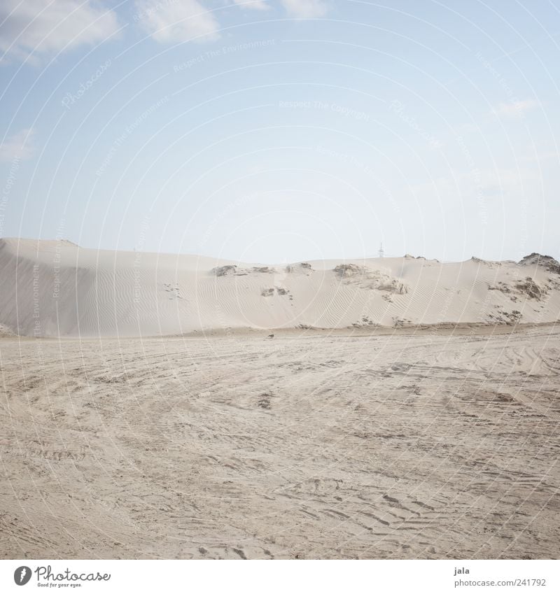 sand Sky Cloudless sky Hill Sand Infinity Bright Gloomy Dry Skid marks Colour photo Exterior shot Deserted Copy Space top Day