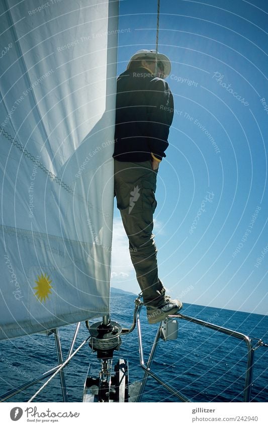 Sailing tour in Croatia Sports Aquatics Human being Masculine Man Adults 30 - 45 years Water Sunlight Summer Ocean Boating trip Sport boats Yacht Sailboat