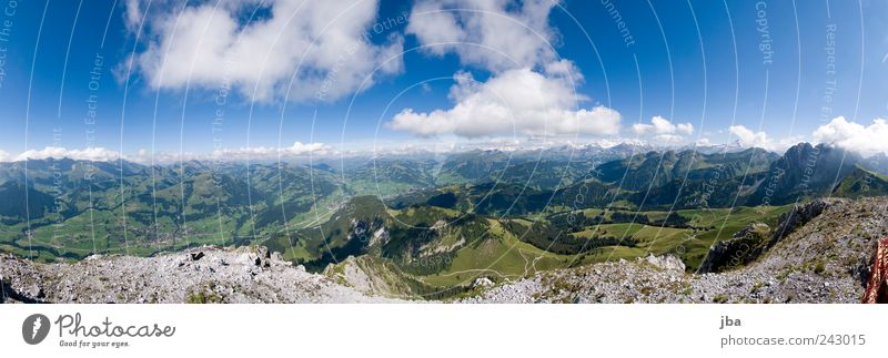 Panorama Saanenland Mountaineering Vacation & Travel Expedition Summer Hiking Nature Landscape Elements Air Sky Beautiful weather Rock Alps Rüebli Peak