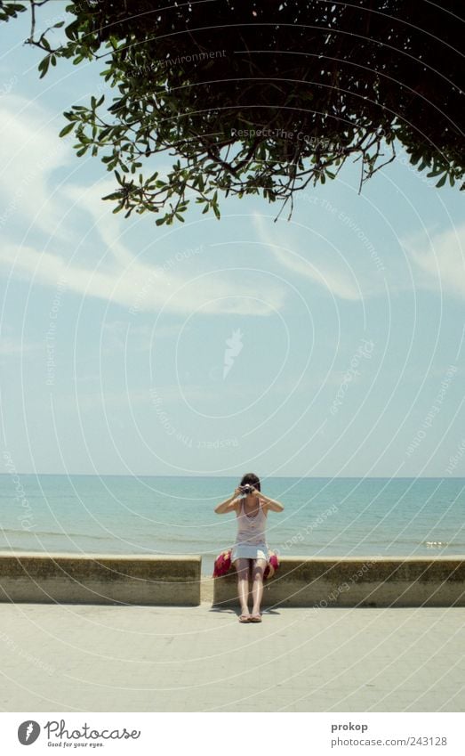 holiday photography Human being Young woman Youth (Young adults) Woman Adults 1 18 - 30 years Environment Nature Landscape Sky Clouds Summer Weather