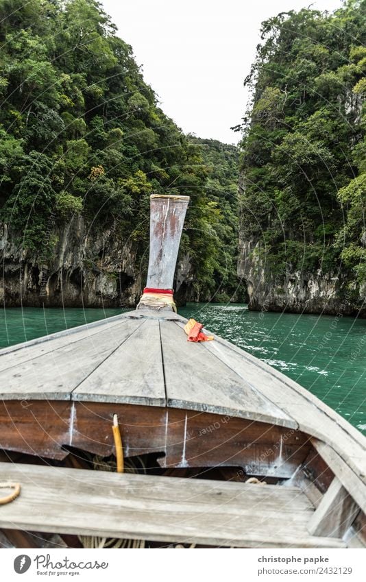 View from longtail boat to islands in Thailand Vacation & Travel Trip Adventure Far-off places Summer Summer vacation Ocean Island Waves Environment Nature