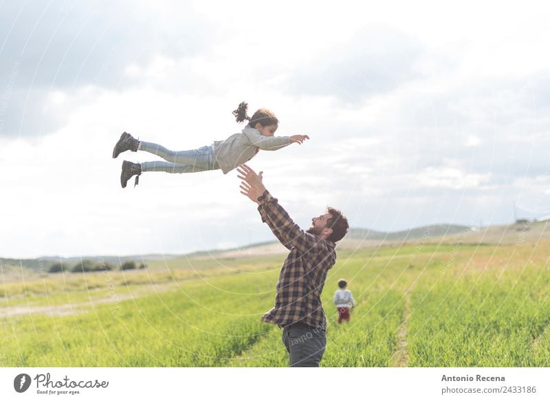 Farmer playing with son Playing Child Human being Man Adults Parents Father Family & Relations Infancy 3 1 - 3 years Toddler 3 - 8 years 18 - 30 years