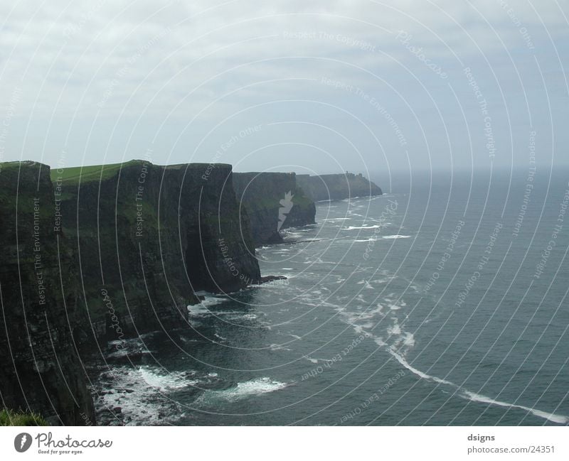 cliffs Cliff Beach Ocean Europe Ireland Rock Vantage point