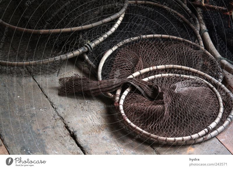 Memories of Danish fishermen Attic Fisherman Fishery fishing Net Fishing net Fish trap fishing needs Navigation Network Old Brown Calm Idyll Nostalgia