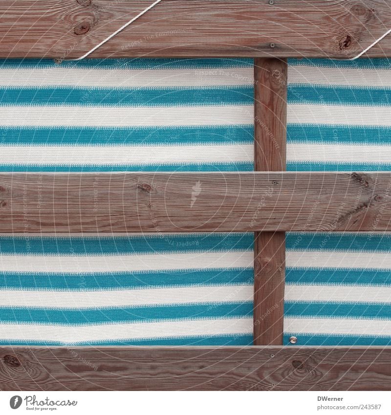 privacy screen Relaxation Calm Meditation Sunbathing Beach bar Stairs Wood Plastic Line Stripe Uniqueness Retro Beautiful Trashy Blue White Exotic Screening