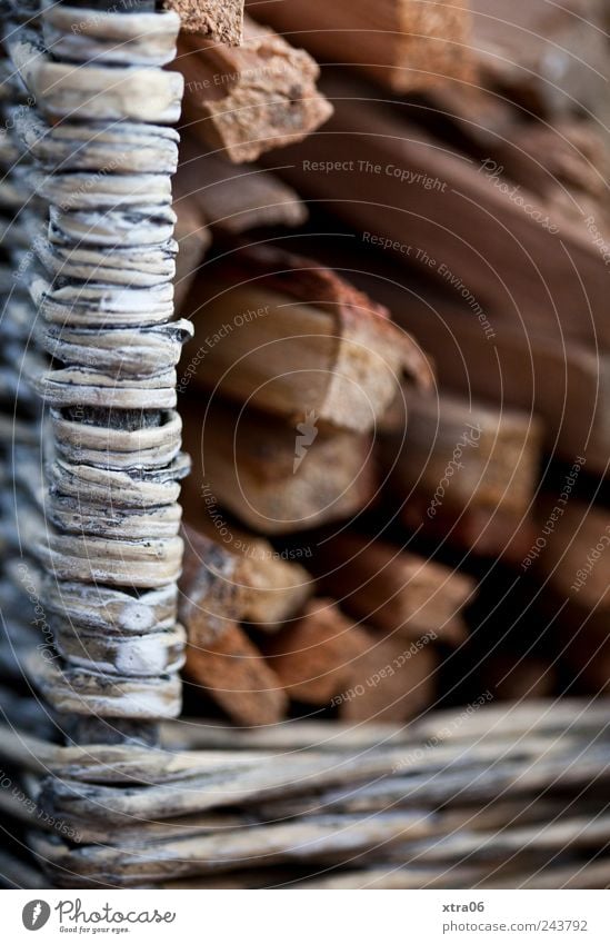 to hoard for the winter... Wood Plaited Basket Firewood Colour photo