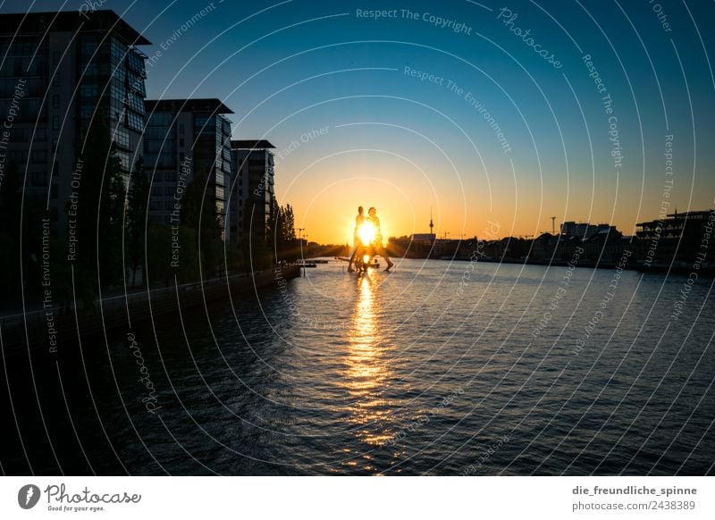 Molecule Man Trip Sightseeing Town Artist Work of art Sculpture Berlin Germany Europe Capital city Downtown Skyline Bridge Architecture Tourist Attraction