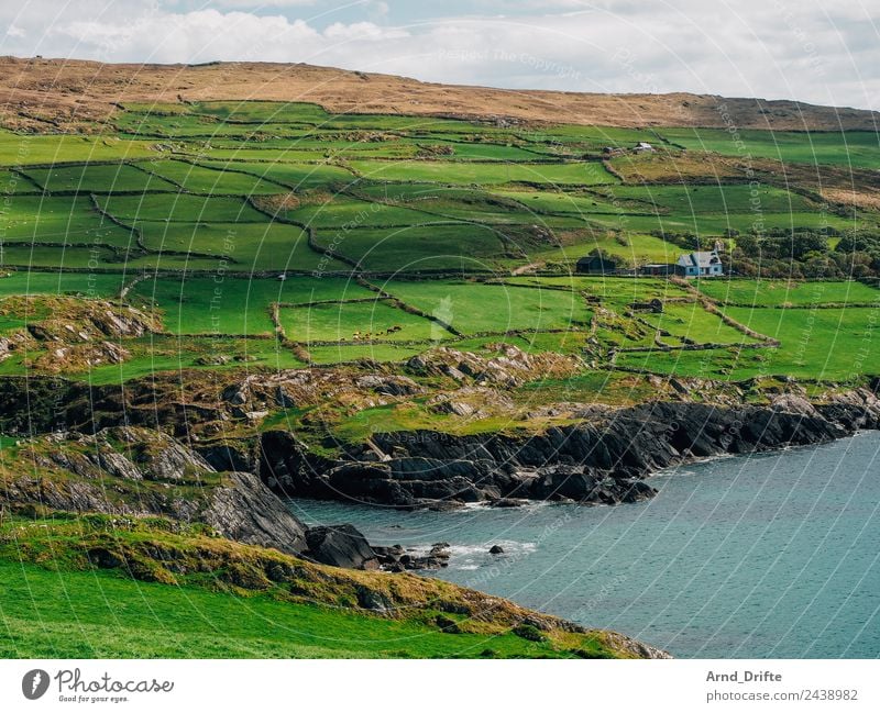 Coast Ireland Vacation & Travel Tourism Trip Nature Landscape Sky Clouds Spring Summer Beautiful weather Meadow Field Hill Waves Ocean Atlantic Ocean