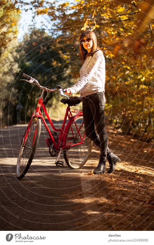 Cute woman posing with a classic bicycle. Lifestyle Elegant Style Leisure and hobbies Vacation & Travel Trip Garden Human being Feminine Young man